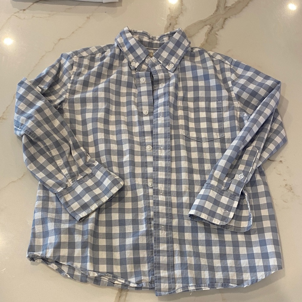 Crewcuts Blue and White Plaid boys Shirt